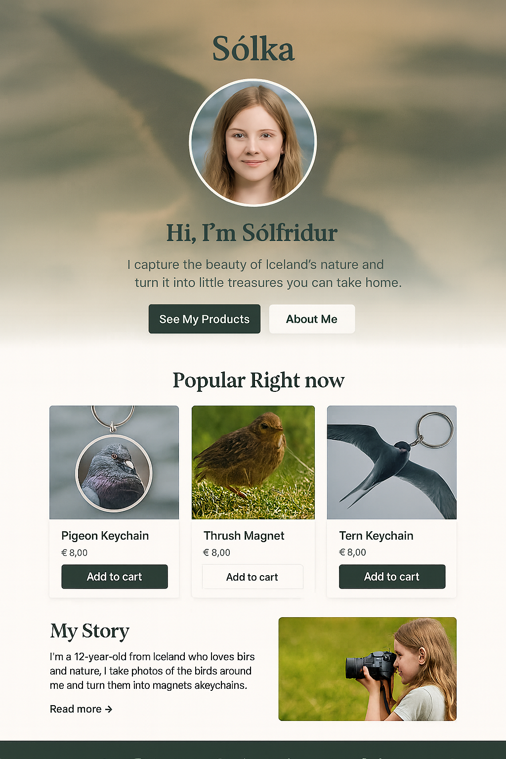 Sólfridur - Nature photographer and artisan